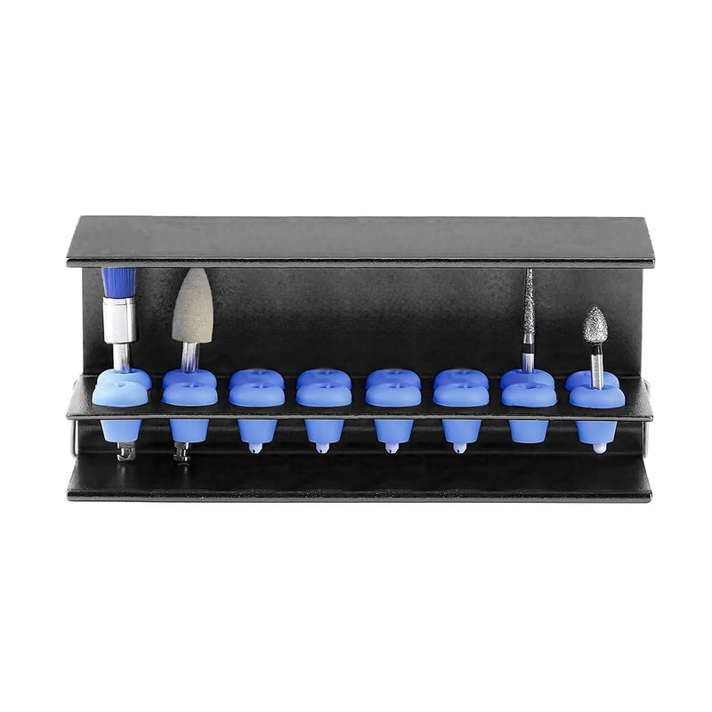 EustomA 16 Holes Burs Holder 4 pcs Block Case High Temperature Sterilizable Autoclavable Burs Holder Box (Black) - Image 5